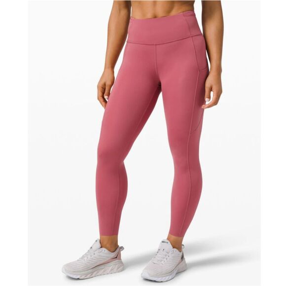 Lululemon Women's LW5CURS Size 8 Cherry Tint Fast and Free Tights - Picture 1 of 8